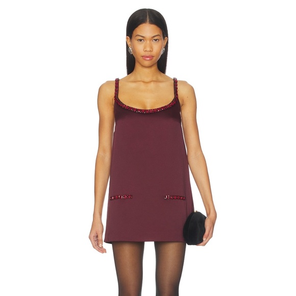 Retrofete Dresses & Skirts - Retrofete Burgundy Embellished Mini Dress Reilly Dress in Port